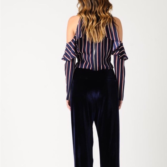 MIA COLD SHOULDER TOP | RWB STRIPE - Picture 3 of 8